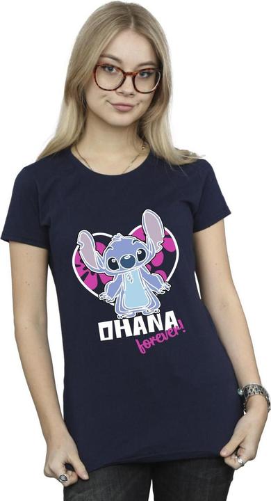 Immagine prodotto Disney Lilo And Stitch Ohana Forever Heart Maglietta Donna (S)