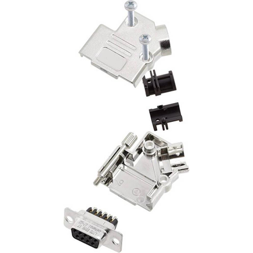 Amphenol L17D45PK-M-15+L77DA15SST D-SUB Buchsenleisten-Set 45 ° Polzahl (num):, Elektronikkabel + Stecker, Silber