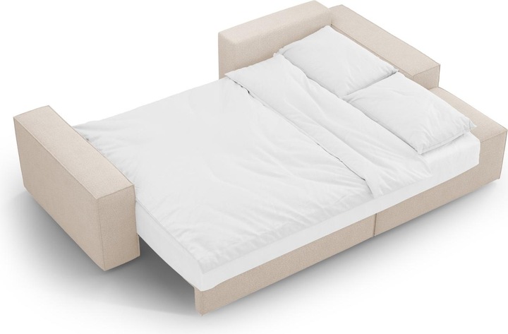 Actual product image Micadoni Bouclé Right Corner Sofa With Bed Function And Box, "Jodie", 3 Seats, 246x151x86 Made in Europe (Corner sofa)