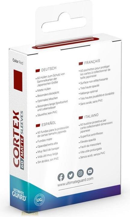 Produktbild Ultimate Guard 60 pochettes Cortex Sleeves format japonais Rouge Mat
