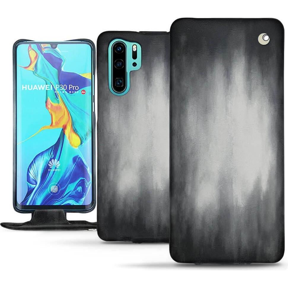 Noreve Lederschutzhülle vertikal (Huawei P30 Pro), Smartphone Hülle, Grau