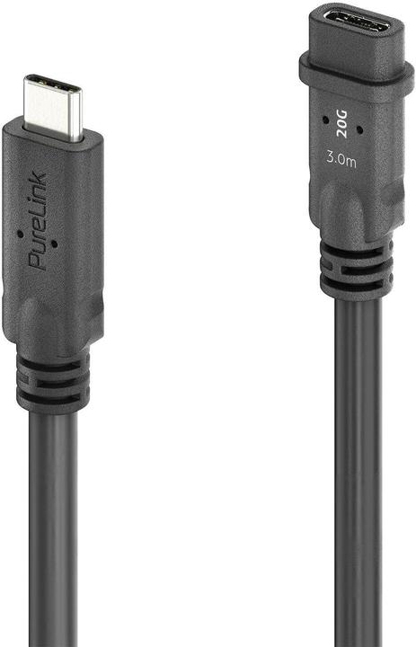 Produktbild Purelink PureInstall MicroX4 - USB4 Gen2 USB-C M/F Verlängerungskabel Passiv 3m (3 m, USB 4.0, 100 W)