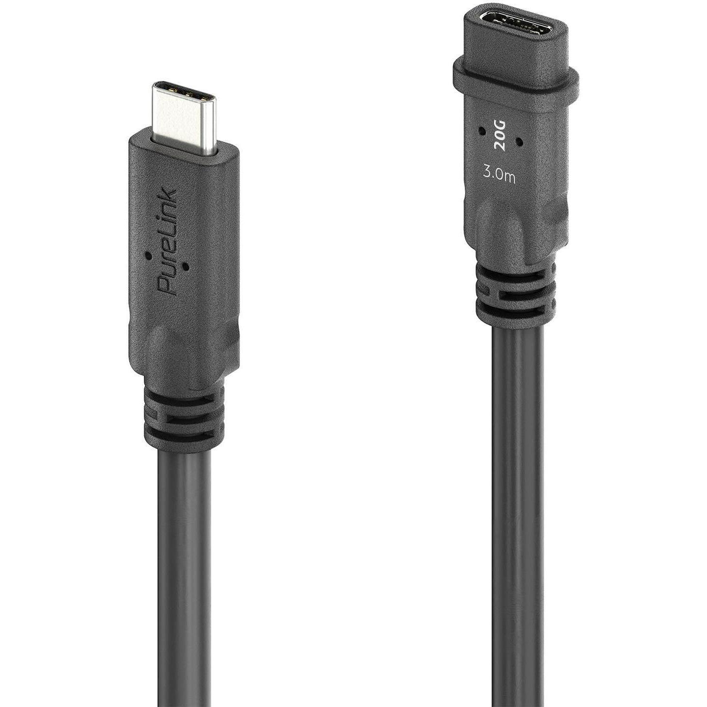 Purelink PureInstall MicroX4 - USB4 Gen2 USB-C M/F Verlängerungskabel Passiv 3m (3 m, 100 W), Cavo USB