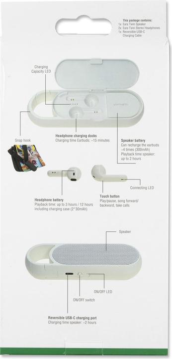 Produktbild 4smarts In-Ear-Kopfhörer Eara Twin Weiss (ANC, 3 h, Kabellos)