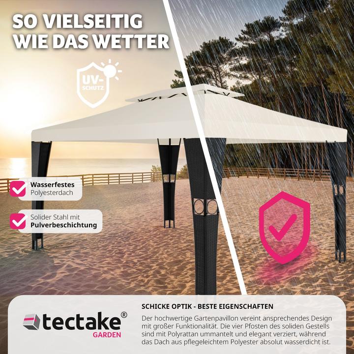 Produktbild tectake Rattan Garten Pavillon (400 cm, 300 cm)