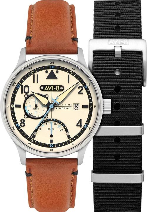 Immagine prodotto AVI-8 AV-4101-0C Hawker Hurricane McKellar a doppio tempo (Orologio da pilota)
