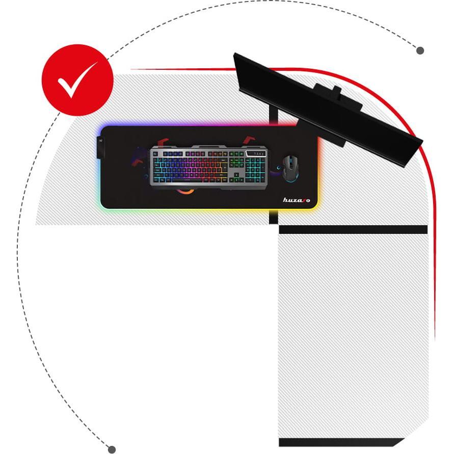 Thumbnail - Huzaro Hero 6.3, Gaming Tisch, Weiss