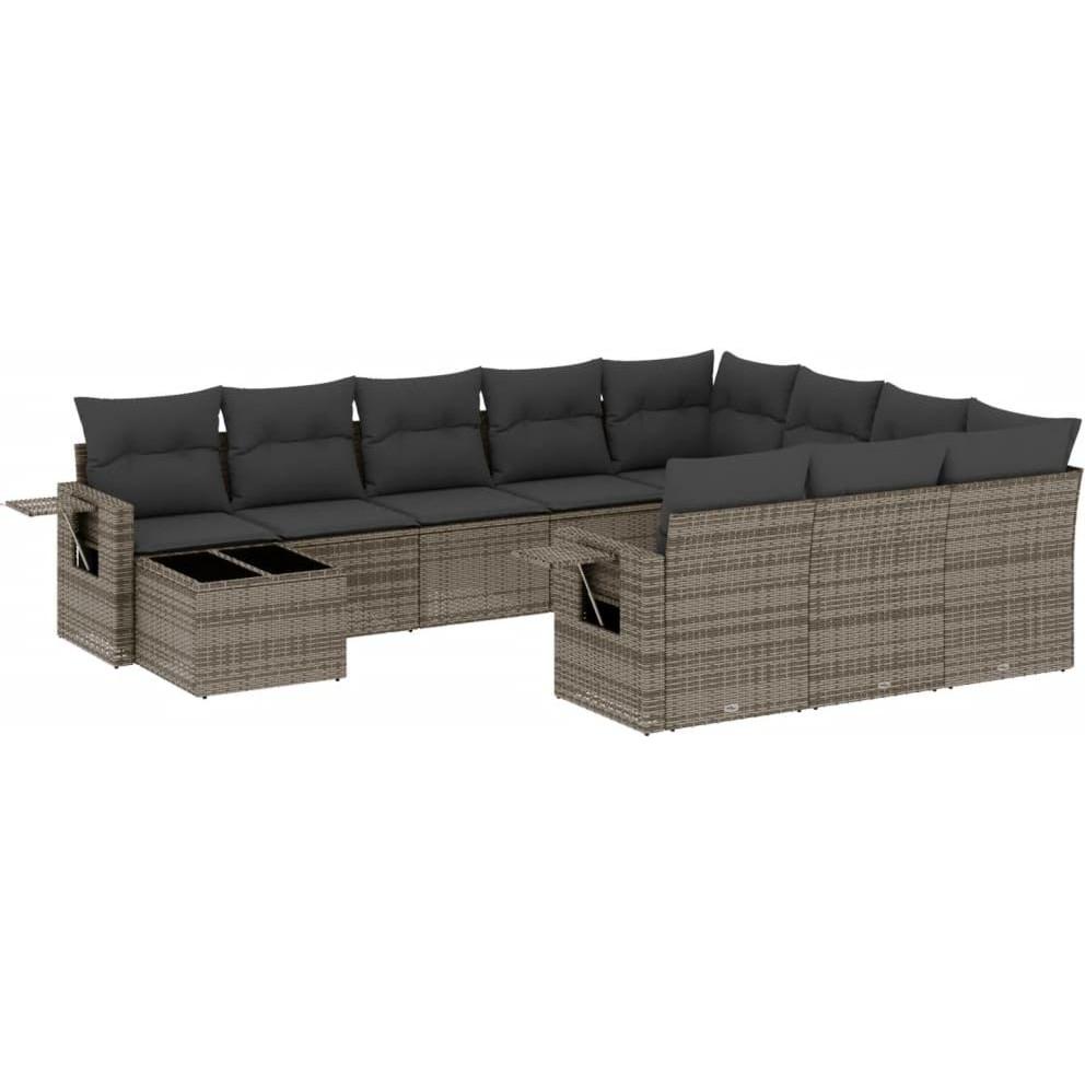 VidaXL, Gartenlounge, Gartenmöbel Sofa Garnitur Gartengarnitur Garten Sitzgruppe 11-tlg. Grau