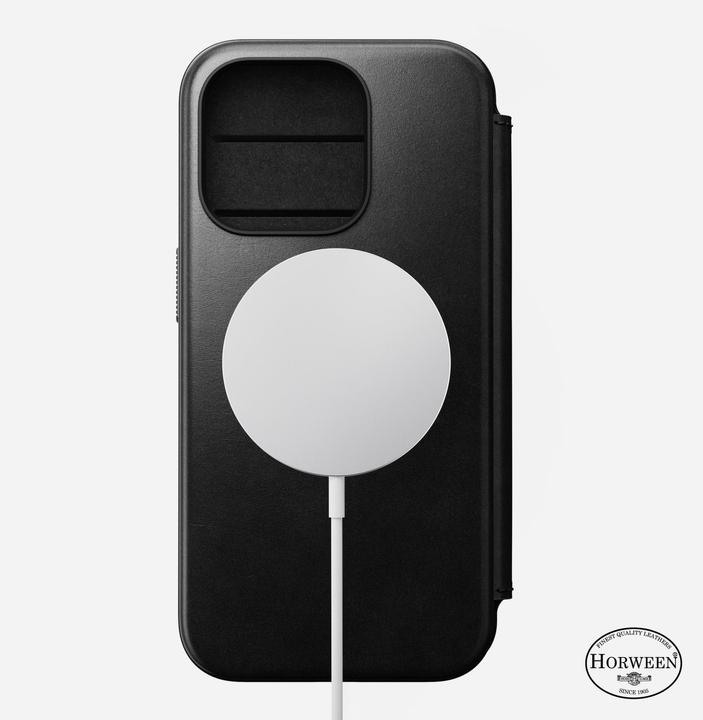 Produktbild Nomad Modern Horween Leather Folio iPhone 15 Pro Schwarz (Apple iPhone 15 Pro)