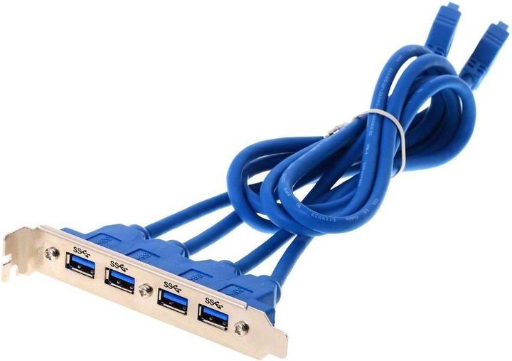 Produktbild Delock Slotblech USB3.0 Pin Header 19 Pin 2 x intern > 4 x USB3.0-A Buchse extern (0.40 m, USB 2.0, USB 3.2 Gen 1)