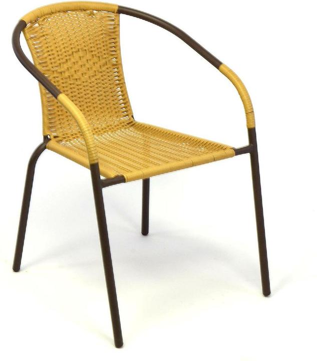 Produktbild VCM Bistroset Balkonset beige Sitzgarnitur aus Klapptisch + Bistrostuhl Polyrattan (60 x 60 x 72 cm)