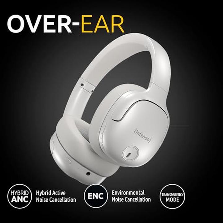 Immagine prodotto Intenso Cuffie over-ear O400HA - Cancellazione attiva del rumore ibrida, fino a 75 ore di autonomia e B (ANC, 75 h, Senza fili)