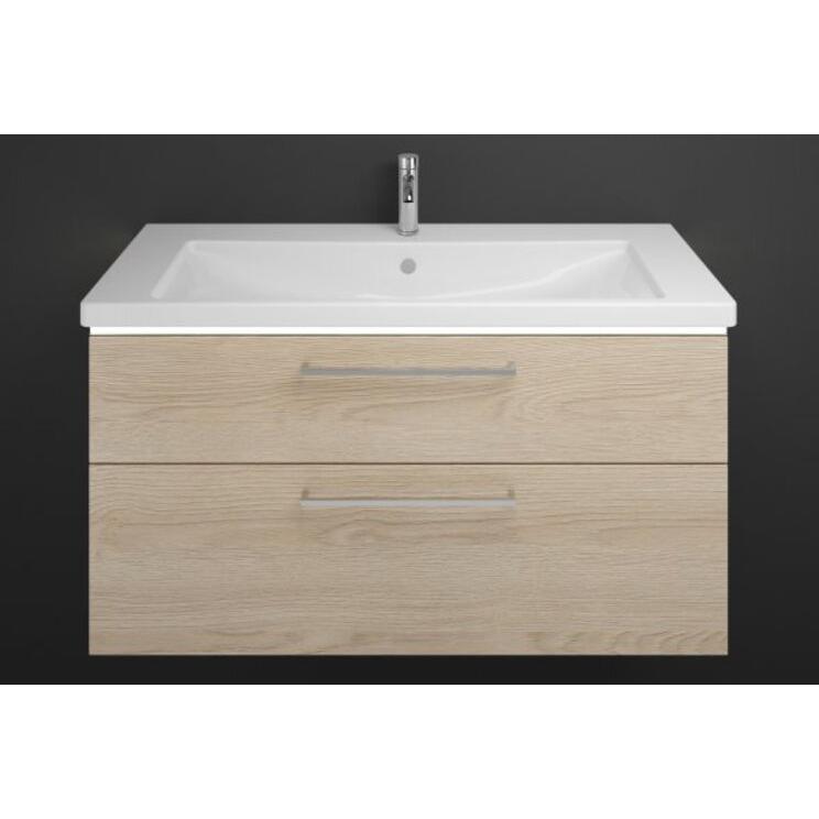 burgbad, Badmöbelset, Eqio Keramik-Waschtisch inklusive Waschtischunterschrank und LED-Waschtischunterschrankbeleu