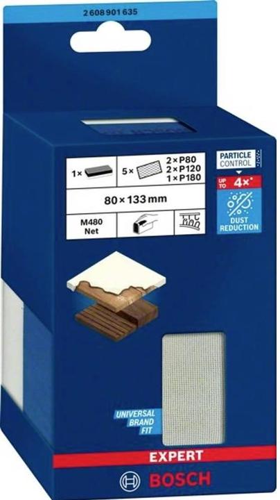 Productafbeelding Bosch Professional Zubehör Toebehoren 2608901635 Schuurblok (L x B) 133 mm x 80 mm 1 st. (80, 120, 180)
