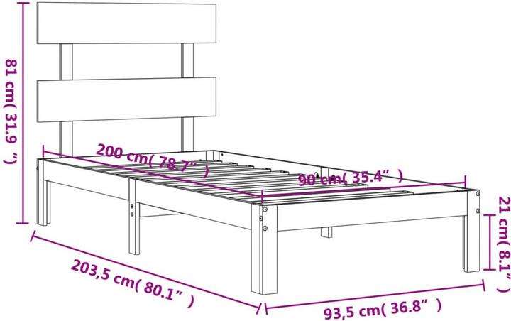 Image du produit vidaXL Bettgestell (120 x 190 cm)