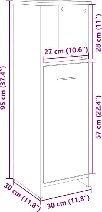 Image du produit vidaXL Badezimmerschrank (30 x 30 x 95 cm)