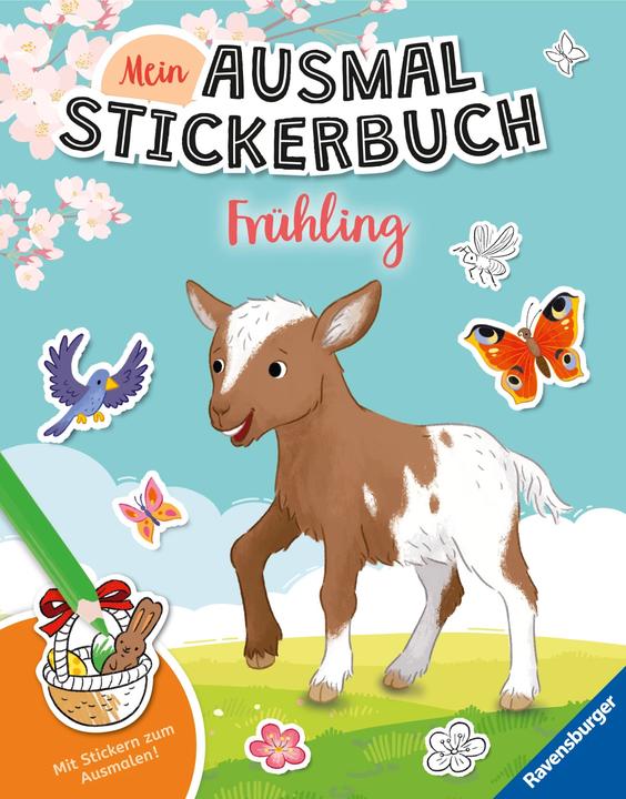Actual product image Ravensburger My spring colouring sticker book - Large book with over 300 stickers, lots of stickers to
