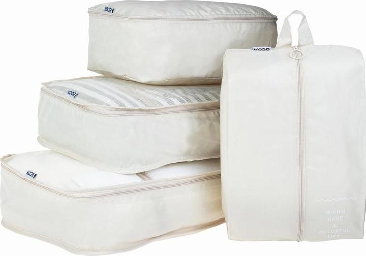 Actual product image Koor Kleiderbeutel Set Reesa, 4-teilig, Beige, Gewicht: 240 g