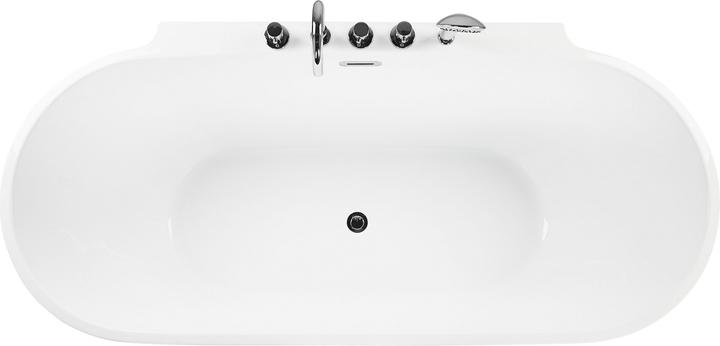 Actual product image Beliani Bathtub freestanding red with tap oval 170 x 80 cm ROTSO (286 l, 170 cm, 80 cm)