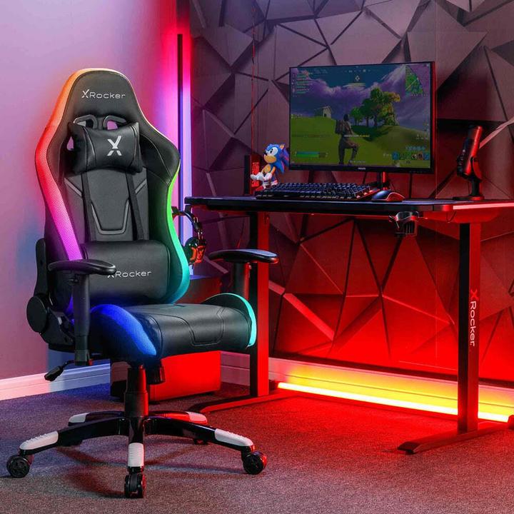 Produktbild X Rocker Chaise de jeu eSports compacte RVB Agility JR Noire/Grise