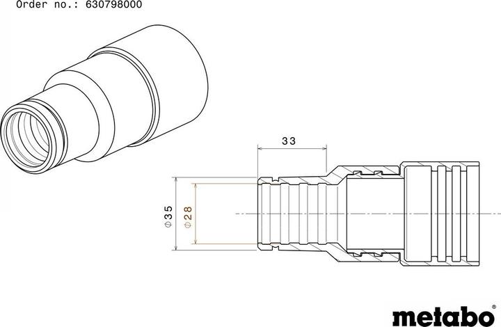 Produktbild Metabo Anschlussmuffe für Saugschläuche