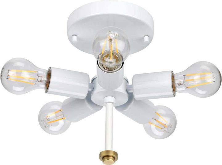 Actual product image Elstead Lighting Fletcher ceiling light E27 5-fold 27cm aged brass ivory (E27)