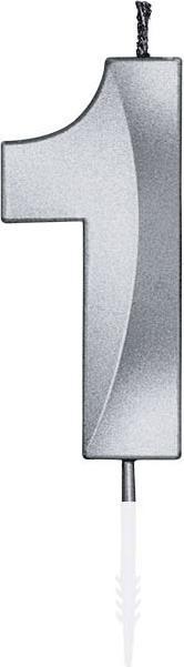 Produktbild Globos Europe Kuchenkerze 6 cm, metallisch silber, Nr. 1