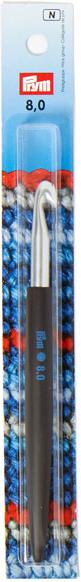 Produktbild Prym Häkelnadel Softgriff, schwarz 8.00 mm, 14 cm, Karte, Aluminium