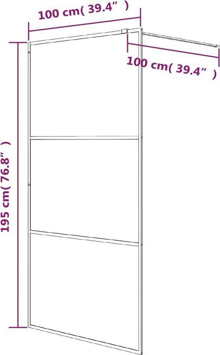 Produktbild vidaXL Duschwand (100 cm, 100 cm, 195 cm)