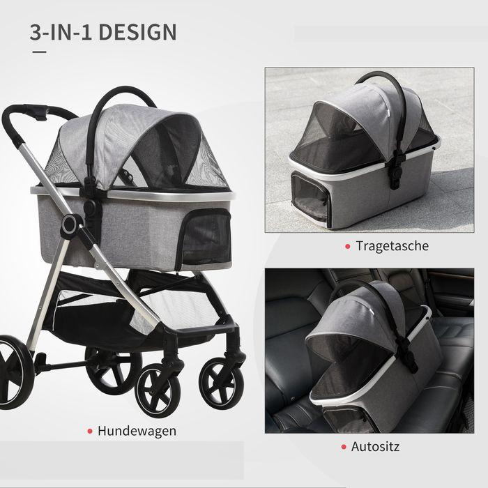 Actual product image PawHut Dog buggy with removable basket (Dog, Foldable)