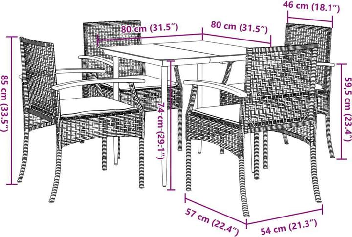 Produktbild vidaXL Garten Essgruppe