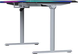 Actual product image Ultradesk Gaming-Tisch QUEST, 140x70cm, 72-120cm, grau-schwarz