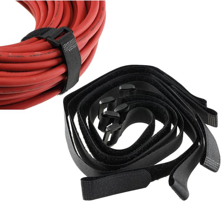 Produktbild Chilitec Klettband-Set mit Öse, 5 Stück, 50x2 cm, schwarz