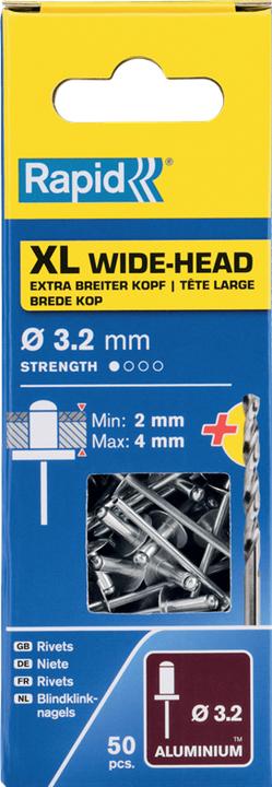 Produktbild Rapid XL Blindniete Ø 3,2 x 8 mm
