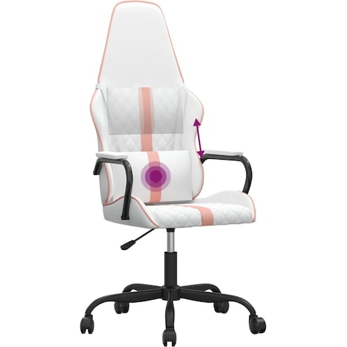 VidaXL Gaming Stuhl Massage Bürostuhl Schreibtischstuhl Chefsessel Kunstleder, Gaming Stuhl, Rosa