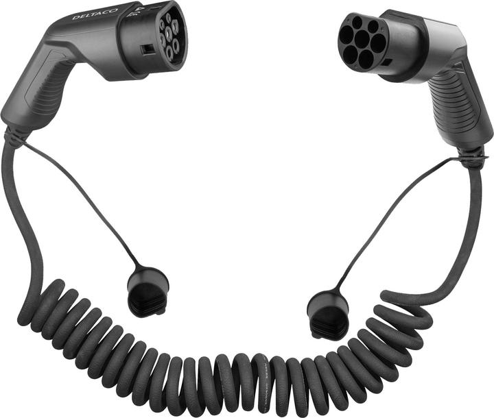 Immagine prodotto Deltaco Cavo E-Charge tipo 2 - tipo 2 3 fasi 16A a spirale 3M/5M (11 kW, 16 A, 8 m)