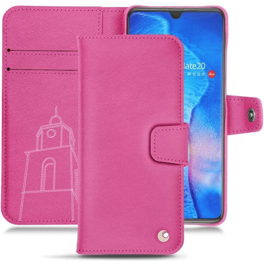 Noreve Lederschutzhülle Wallet (Huawei Mate 20), Smartphone Hülle, Rosa