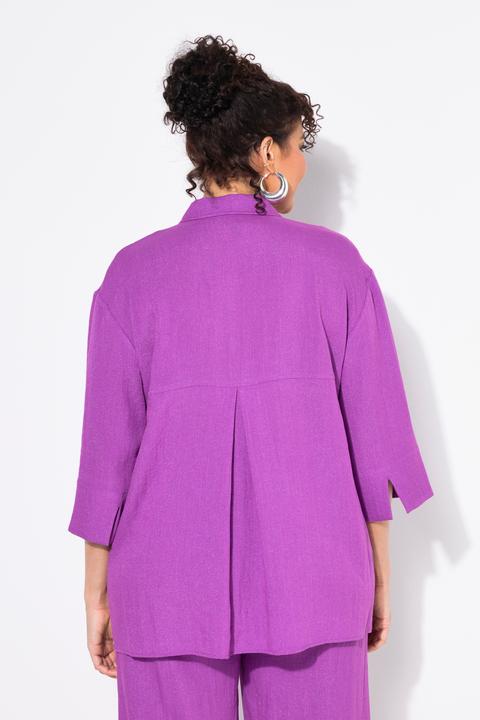 Produktbild Ulla Popken Hemdbluse, Rückenfalte, Hemdkragen, 3/4-Arm (60)