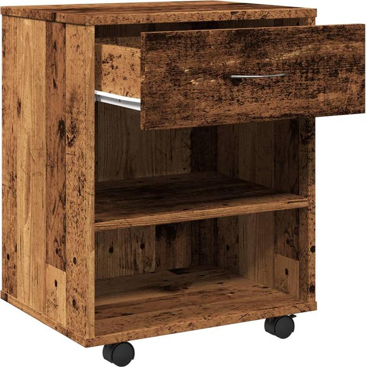 Actual product image vidaXL Rollcontainer Rollschrank Bürocontainer Büroschrank Schrank Altholz-Optik (46 x 36 x 59 cm)