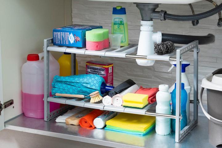 Actual product image InnovaGoods Pull-out shelf insert - 2 levels
