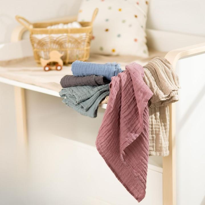Image du produit Milkii Mulltuch / Spucktücher Set, 5 Stück, 70x70 cm, Anthrazit (70 cm, 70 cm)