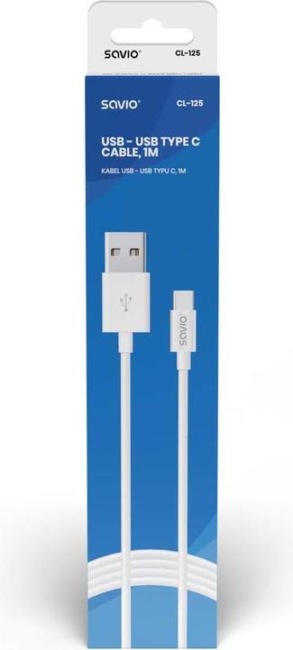Actual product image Savio CL-125 USB Cable USB 2.0 USB A USB C (1 m, USB 2.0)