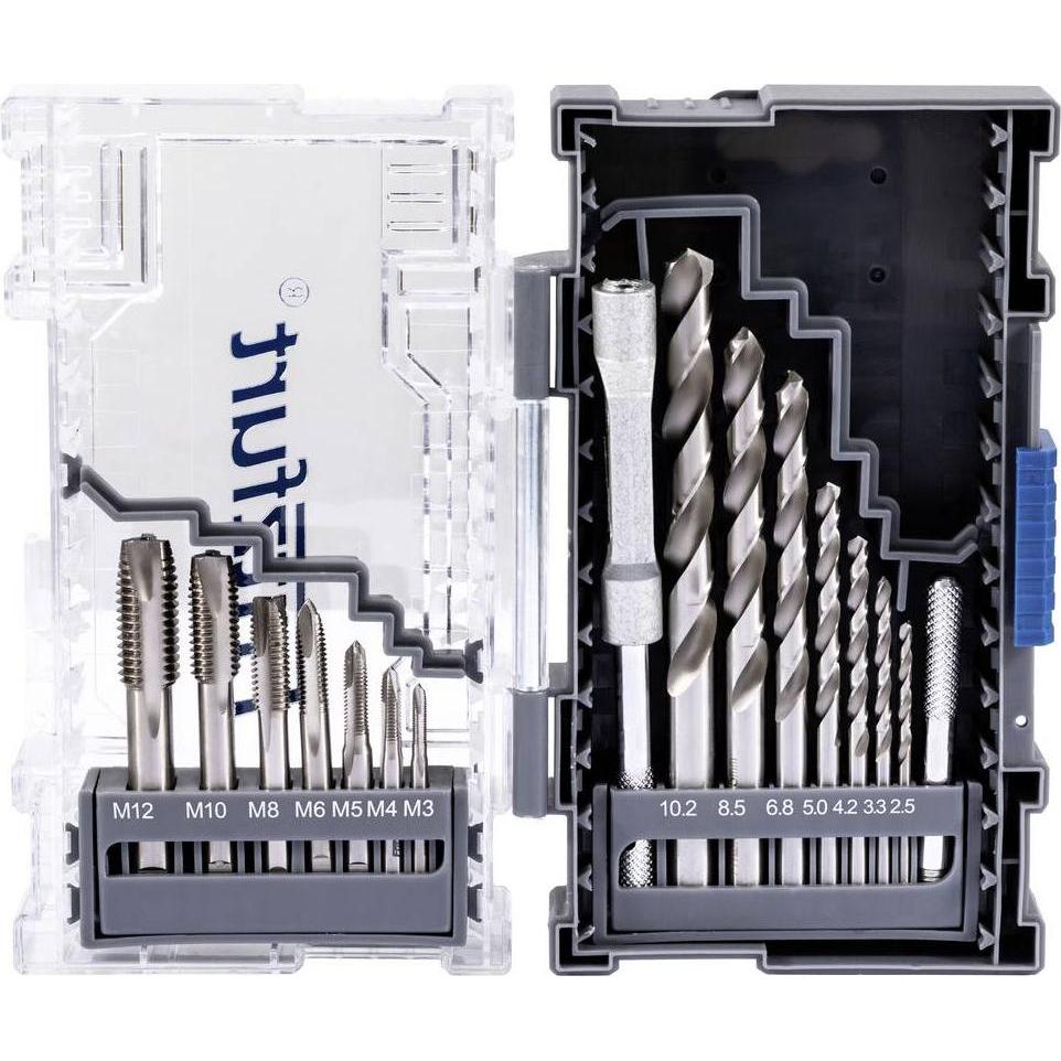 Fritzfurt, Maschi + Giramaschi, 3701-6015 Maschinengewindebohrer-Set 15teilig 2.5 mm, 3.3 mm, 4.2 mm