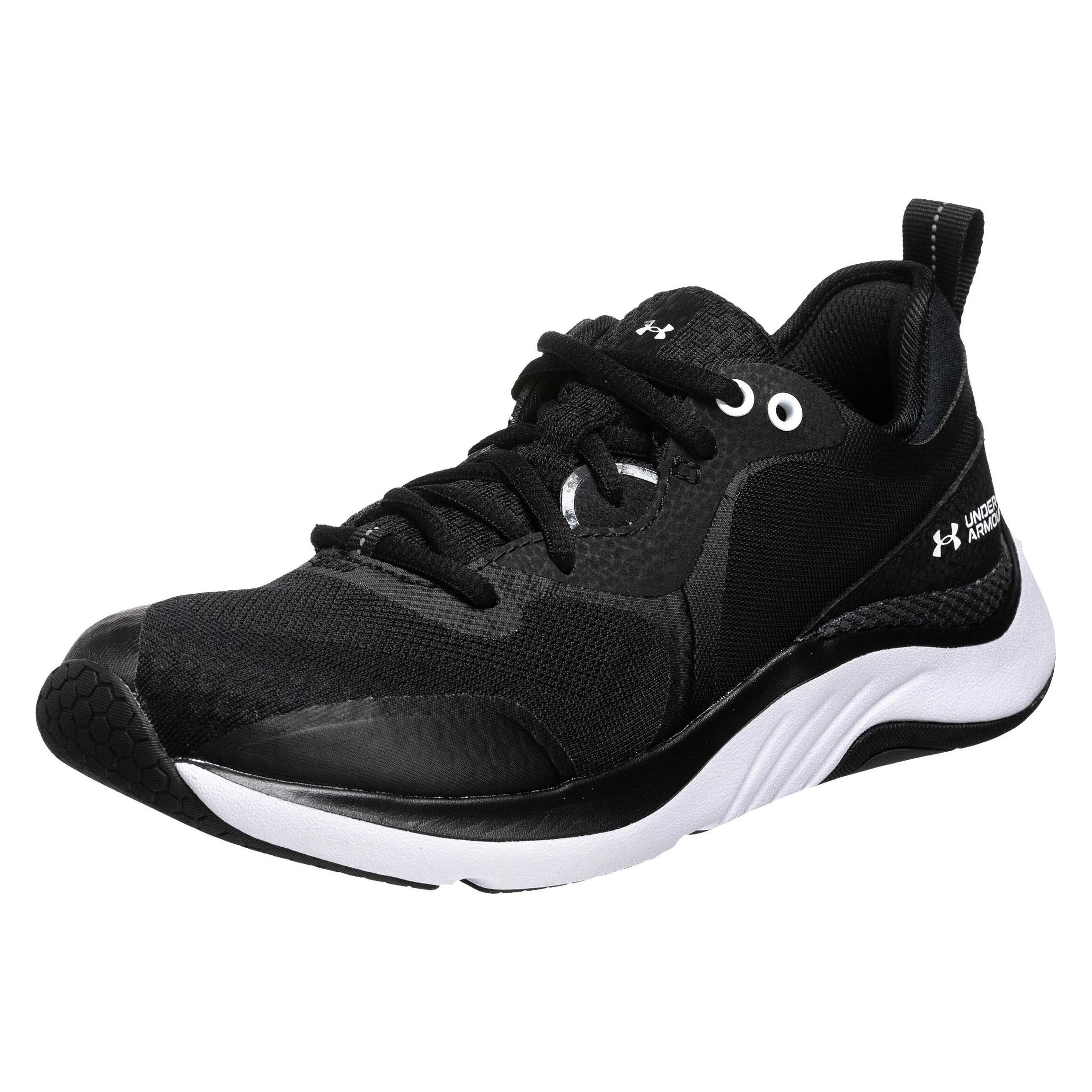 Under Armour, Damen, Hallenschuhe, Hovr Omnia Trainingsschuh Damen (38.5), Schwarz, Weiss