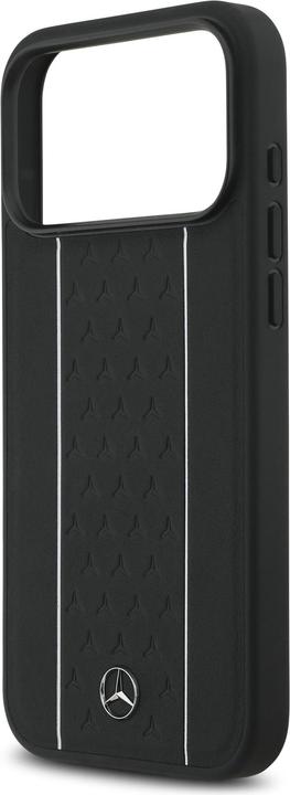 Immagine prodotto Mercedes Leather Star Pattern Stripes MagSafe Case for iPhone 17 Pro Max Black (Apple iPhone 17 Pro Max)