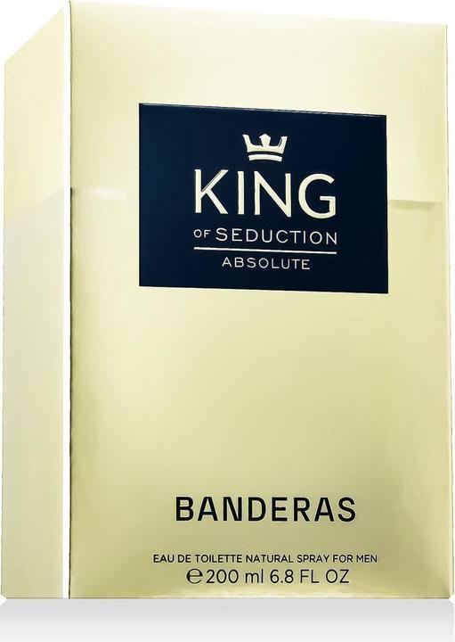 Actual product image Antonio Banderas Banderas Perfumes King of Seduction Absolute Eau de Toilette for Men Long Lasting Elegant Casual and (Eau de toilette, 200 ml)