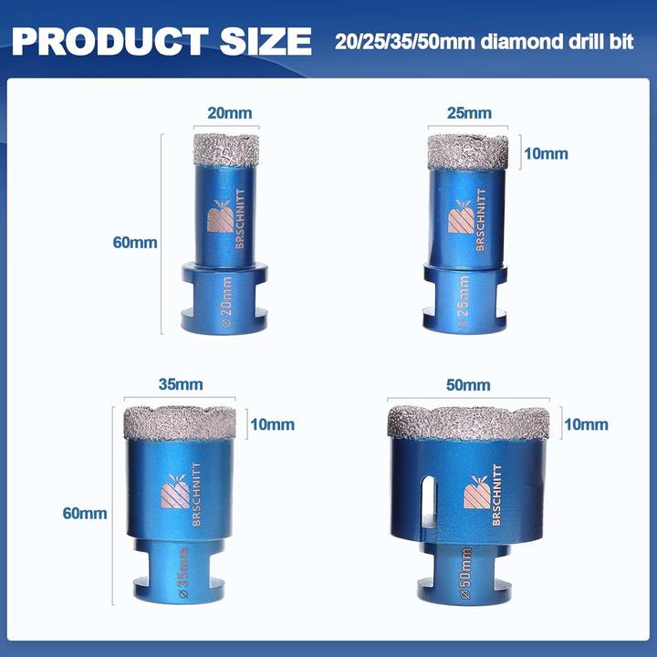 Produktbild Brschnitt BDB02004201R201 Fliesenbohrer Set (35 mm, 50 mm, 20 mm, 25 mm)