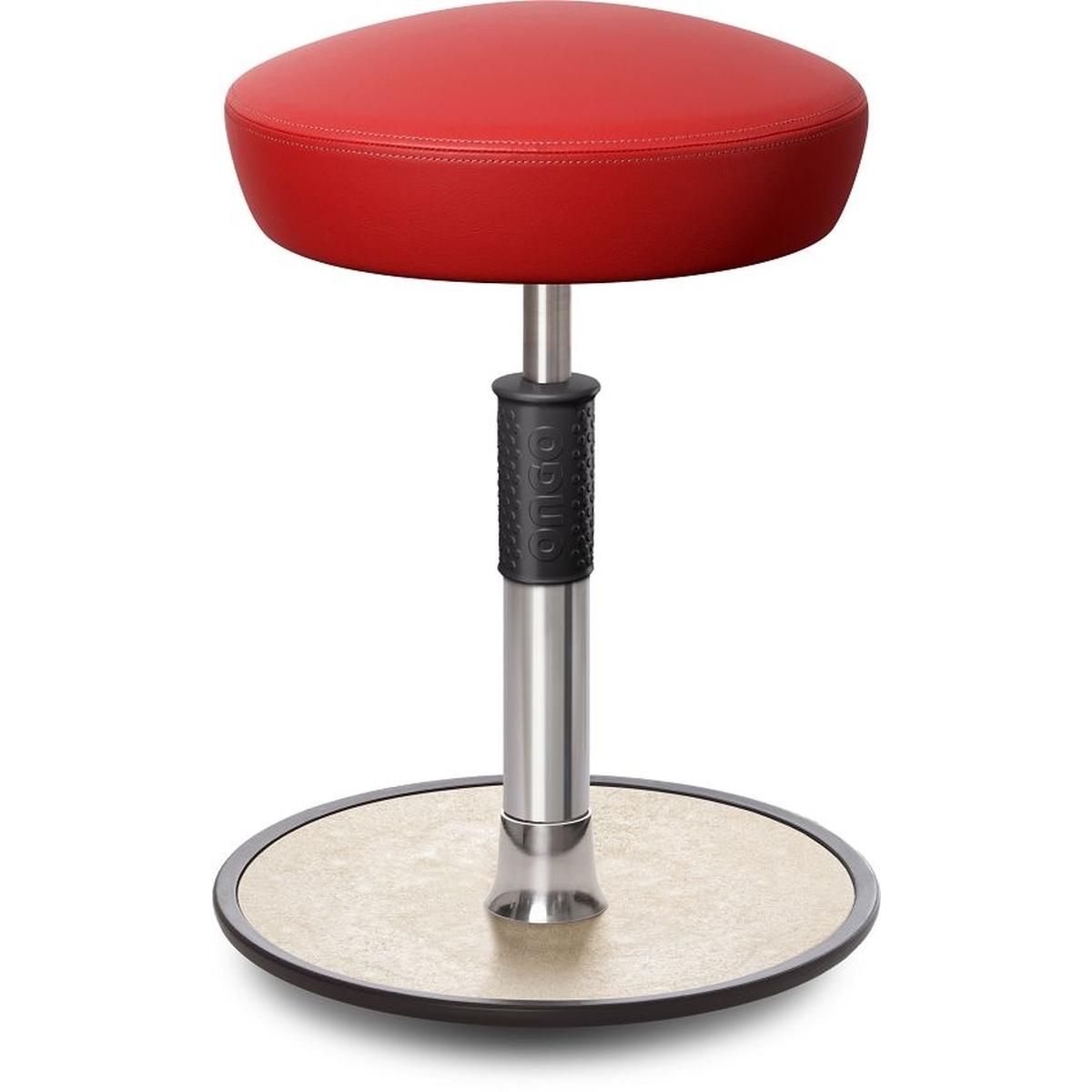 Ongo, Bürostuhl, Sitz- Stehhocker Free Regular Hutsitz skai Kunstleder Rot chrom /cremeweiss