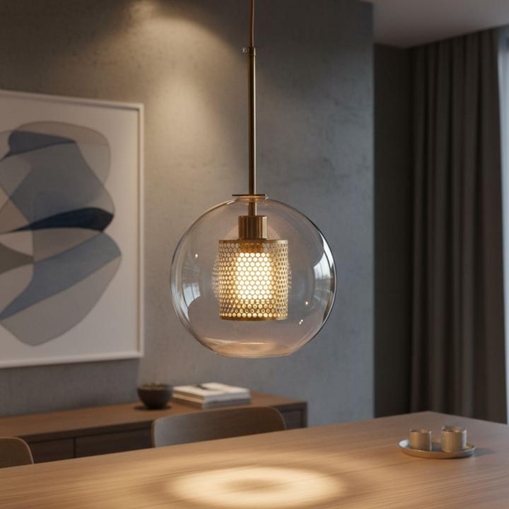 Produktbild Hermex Glas-Deckenleuchte Pendelleuchte Hängelampe Deckenlampe Hängeleuchte (E27)