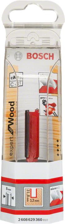 Produktbild Bosch Professional Zubehör Nutfräser Expert for Wood, Carbide, 8 mm, D1 12 mm, L 31,8 mm, G 63,8 mm
